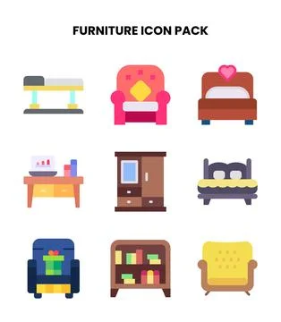 Furniture Flat Graphics Icons Pack イラスト素材