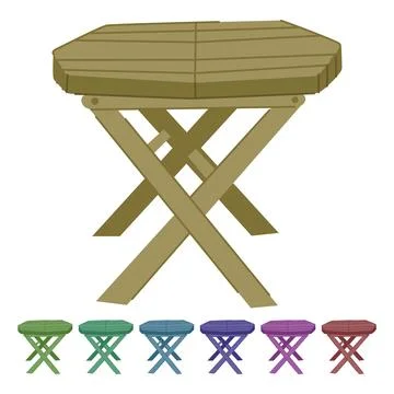 Furniture folding table vector cartoon graphic Stock Illustration