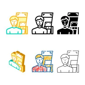 Furniture forms assembler color icon vector Illustrazione stock