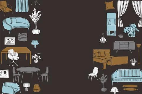 Furniture for the home.Vector background. Stock Illustration