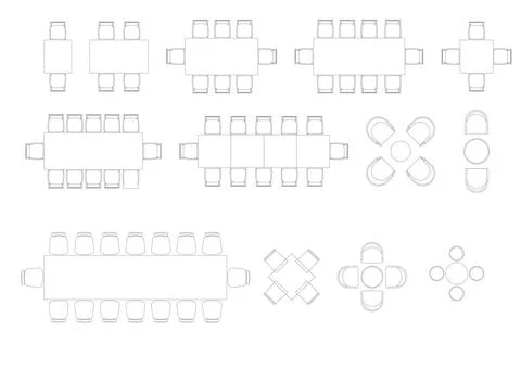 Furniture icon interior plan view, top set vector. Stock Illustration