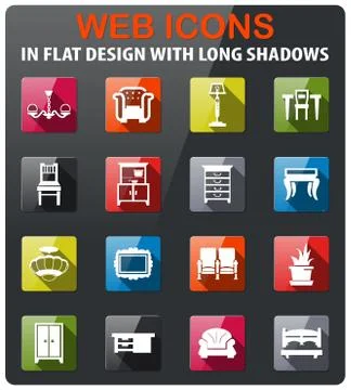 Furniture icon set Stock Illustration