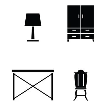 Furniture icon set Stock Illustration