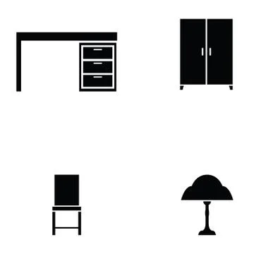 Furniture icon set Stock Illustration