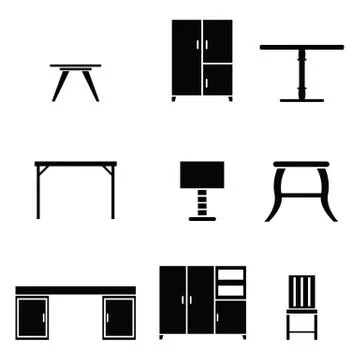Furniture icon set Stock Illustration