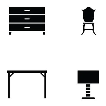 Furniture icon set Stock Illustration