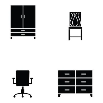 Furniture icon set Stock Illustration