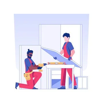 Furniture installation isolated concept vector illustration. イラスト素材