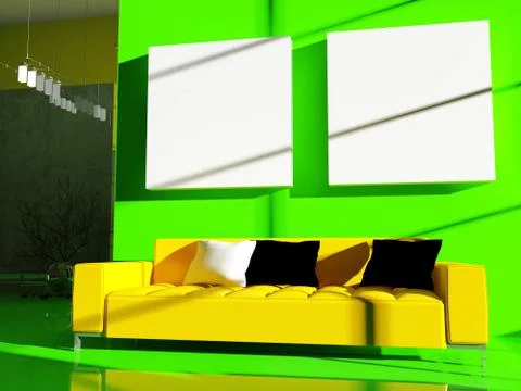 Furniture in an interior Stock Illustration