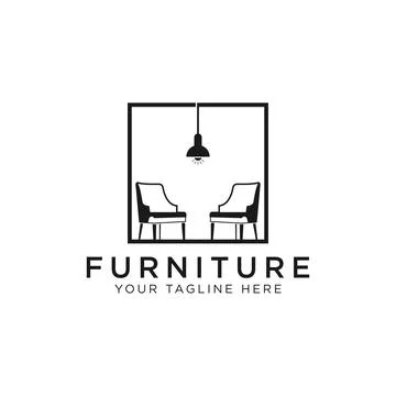 Furniture interior logo vector icon illustration Stock Illustration