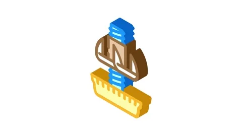 Furniture leveler hardware fitting isometric icon animation Vidéo 327292938
