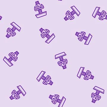 Furniture leveler hardware fitting line vector seamless pattern Stock Illustration