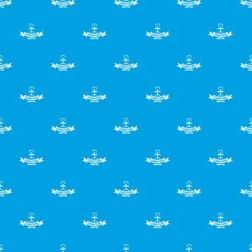 Furniture office pattern vector seamless blue Stock Illustration