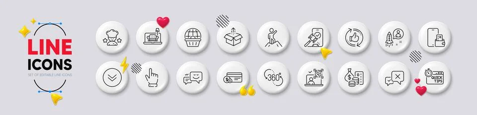 Furniture, Refresh like and Payment method line icons. For web app, printing Stock Illustration