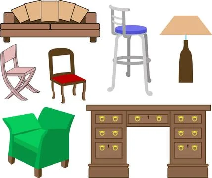 Furniture set Illustrazione stock