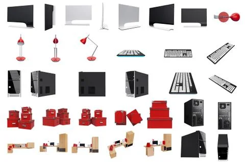 Furniture set for working 스톡 일러스트