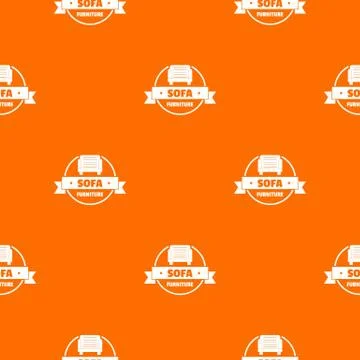 Furniture sofa pattern vector orange Stock Illustration