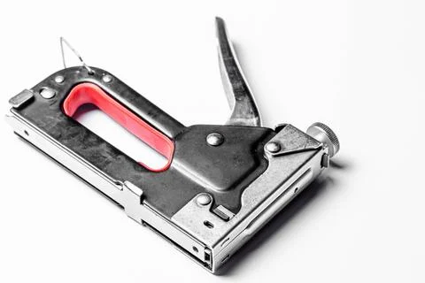 Furniture stapler on white background Stock Photos