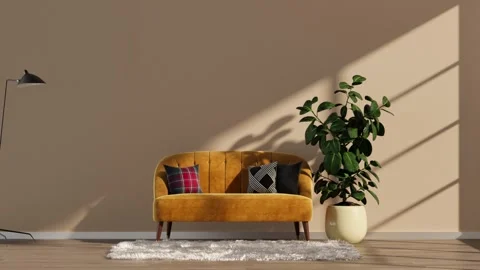 Furniture Store Concept: Horizontal 3D Animation with Dynamic Plant Stock Footage 321779374