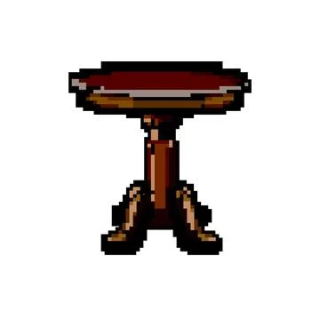 Furniture table dining game pixel art vector illustration Stock Illustration