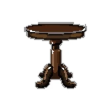 Furniture table dining pixel art vector illustration Illustrazione stock