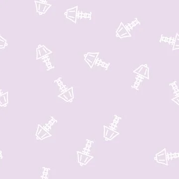 Furniture table lamp line vector seamless pattern Stock Illustration