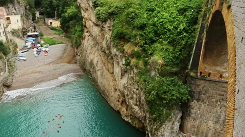 Furore Ilaly Amalfi bridge Vídeo Stock 56542053