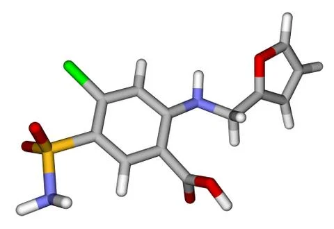 Furosemide sticks molecular model Stock Illustration