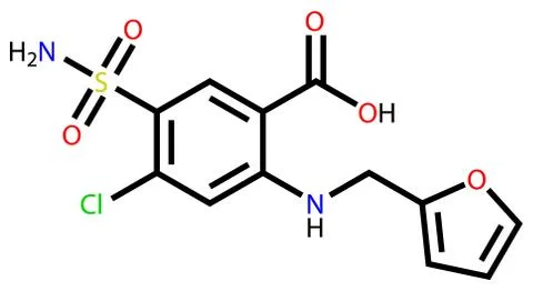 Furosemide structural formula Stock Illustration