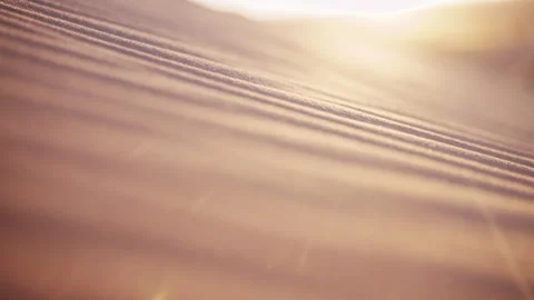 Furrows Patterned In Sand Dune Of Desert Stock Footage 146103232
