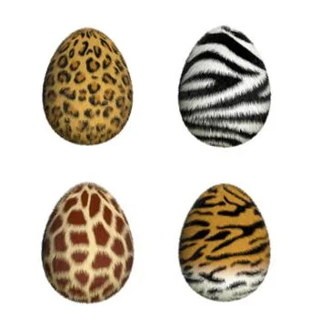 Furry easter eggs Stock Illustration