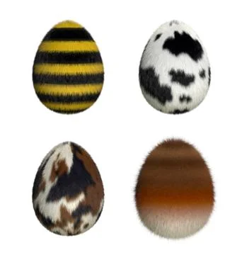 Furry easter eggs Stock Illustration