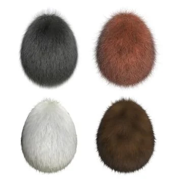 Furry easter eggs Stock Illustration