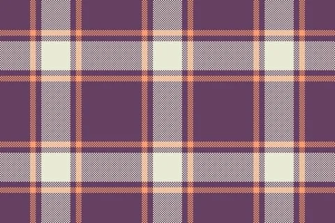 Furry seamless check pattern, craft tartan background fabric. Relief textur.. Stock Illustration