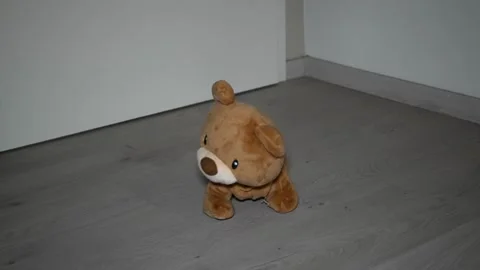 Fürth, Germany, 05.11.2025 VTech Crawling Toy Bear on Floor in Diaper Video stock 320529372