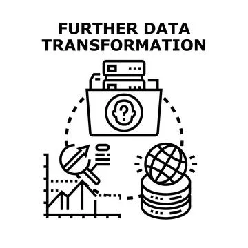 Further data transformation process optimizing business analytics Stock Illustration