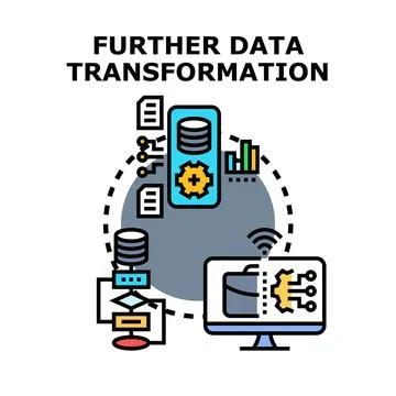 Further data transformation processing analyzing information 스톡 일러스트