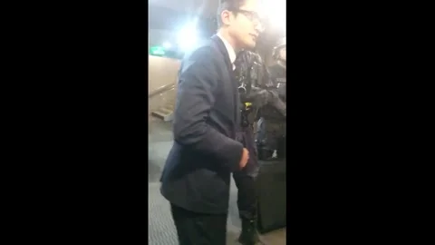 Further video of armed police inside Pullman Hotel in Paris after false alarm Stock Footage 276494343