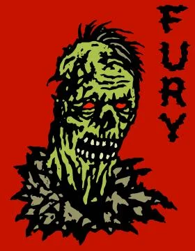 Fury dead zombie head. Vector illustration. Stock Illustration