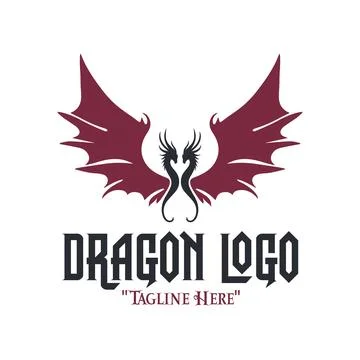 Fury of the Fire Dragon Logo Ilustração Stock