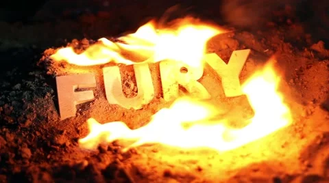 Fury on fire. Text. Stock Footage 51453549