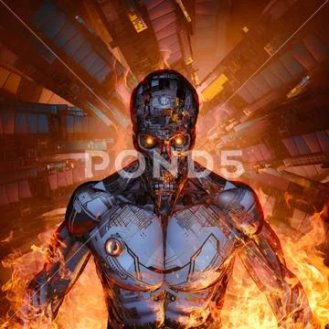 Fury of the machine Stock Illustration
