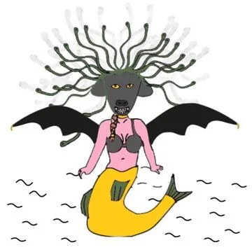Fury mermaid 库存插图
