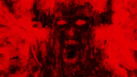 Fury sword 2D animation in horror fantasy. Scary video clip with a knight Stock Footage 262069039
