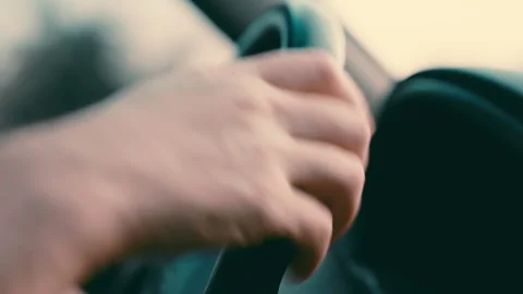 Fury Unleashed: Driver's Violent Outburst on Steering Wheel | Extreme Stress Stock Footage 285682212