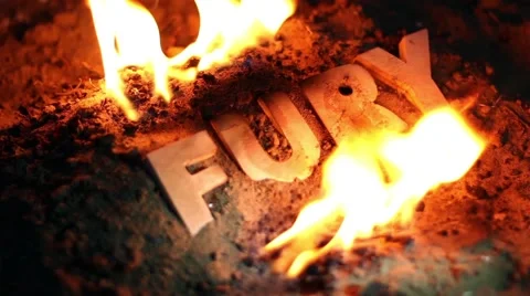 Fury Word in Flame Video stock 51452531