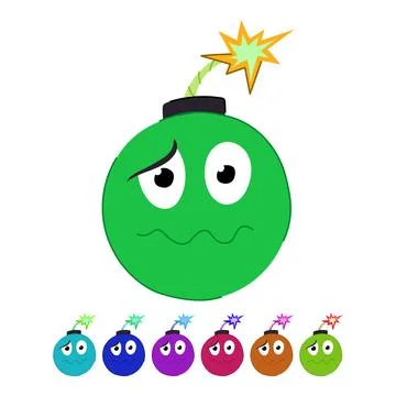 Fuse bomb character vector cartoon graphic Stock Illustration