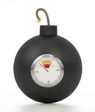 Fuse bomb isolated on white background. 3D illustration Иллюстрация