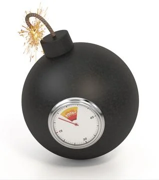 Fuse bomb isolated on white background. 3D illustration イラスト素材