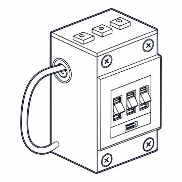 Fuse-box-icon-outline-vector-white-background-(1) Stock Illustration